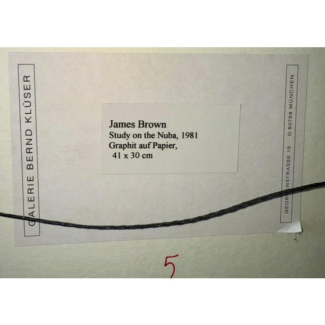 Paper James Brown, Nuba 1981 Graphite Drawing on Brown Paper James Brown Galerie Bernd Kluser, 1981 For Sale - Image 7 of 17