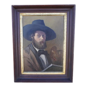 Early 20th Century Self-Portrait by John Perse Cranér, Oil on Masonite