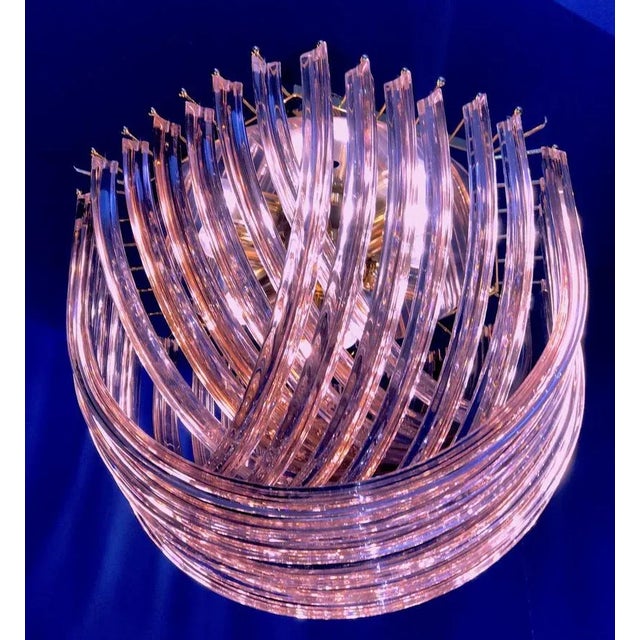 Pink Murano Curvati Ceiling Light or Flush Mount, 1990 For Sale - Image 4 of 18