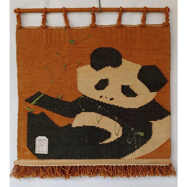 1980s Vintage Don Freedman Panda Bear Fiber Art Tapestry For Sale - Image 5 of 9