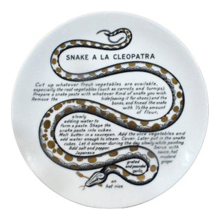 Fornasetti Fleming Joffe Recipe Plate, Snake a La Cleopatra For Sale