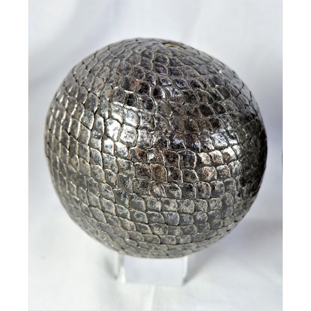 Antique French Petanque Nail Ball Boules on Glass Stands Set of 4