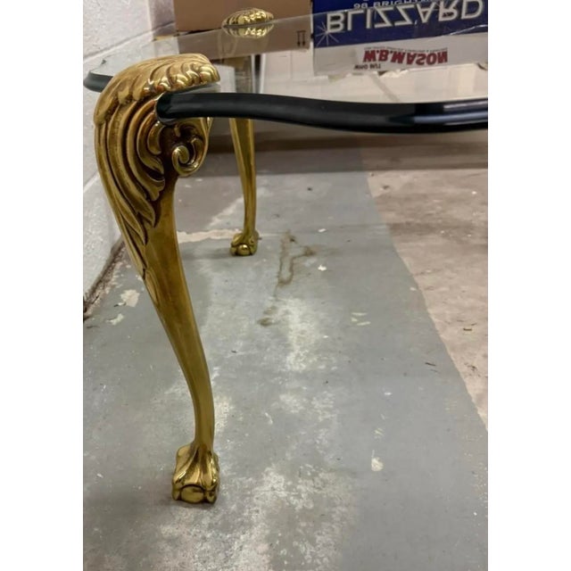 Mid 20th Century Brass and Glass Coffee Table in the Manner of Pe Guerin For Sale - Image 4 of 8