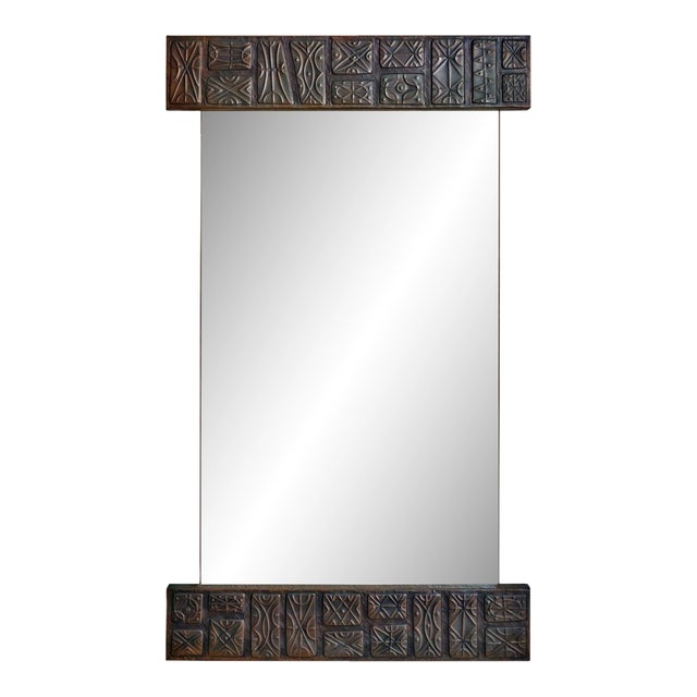 Italian Copper Wall Mirror by Santambrogio E De Berti, 1960s For Sale