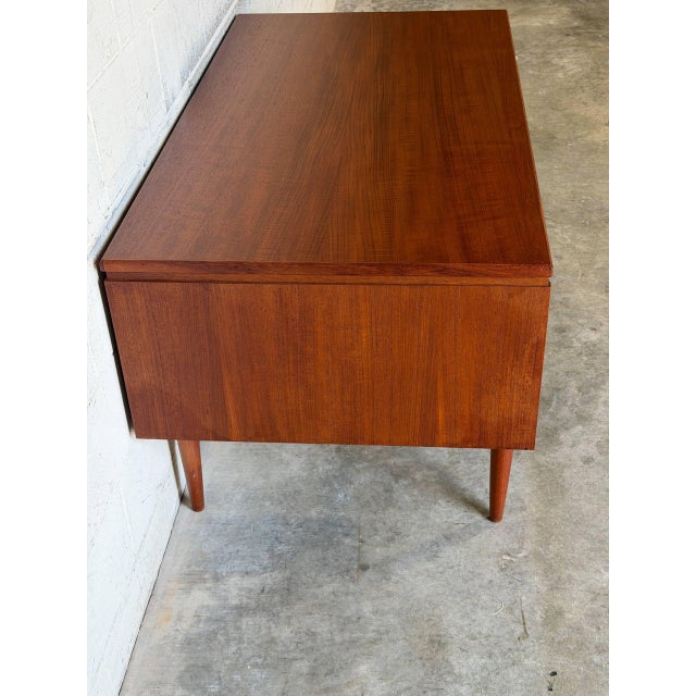 J. Svenstrup a.p. Møbler Teak Executive Desk With Sculpted Handles Danish Mid-Century Modern 1960s For Sale - Image 11 of 12