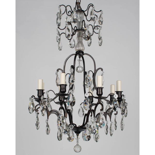 1950s 1950s French Louis XV Style Crystal Chandelier For Sale - Image 5 of 14