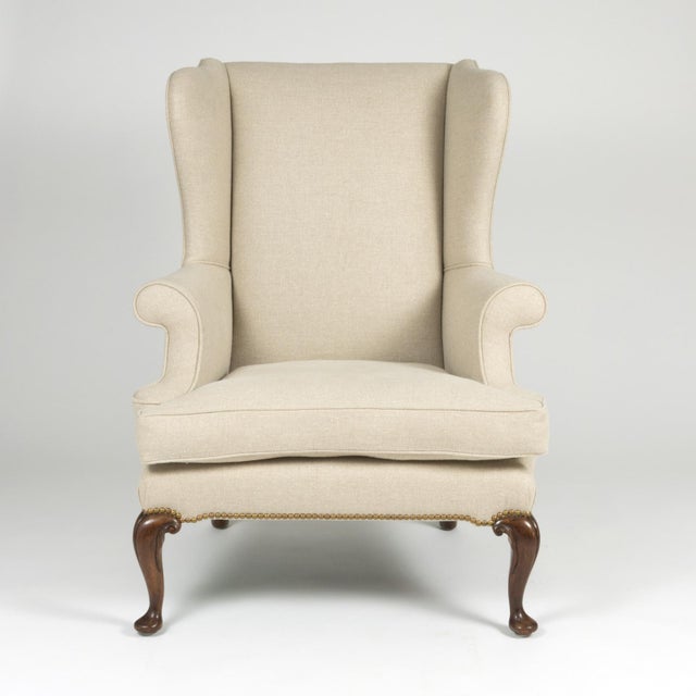 Late 19th Century Mahogany Frame Upholstered Wing Chair For Sale In San Francisco - Image 6 of 13