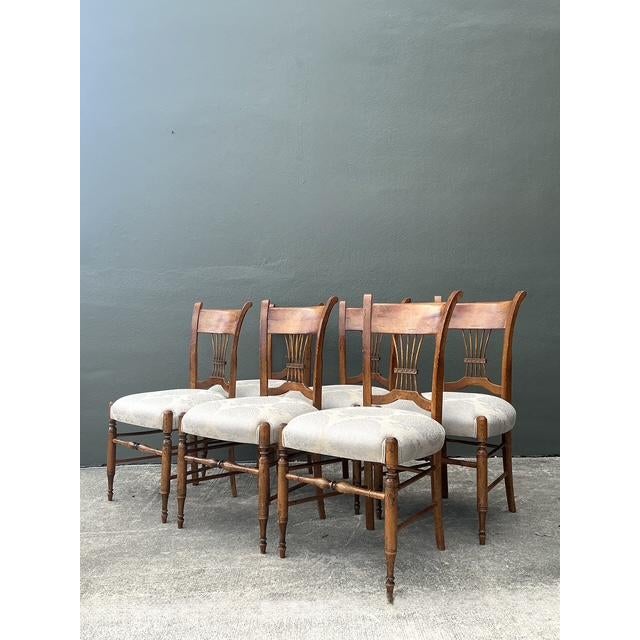 Late 20th Century Vintage Baker Harvest Dining Chairs - Set of 6 For Sale - Image 5 of 6