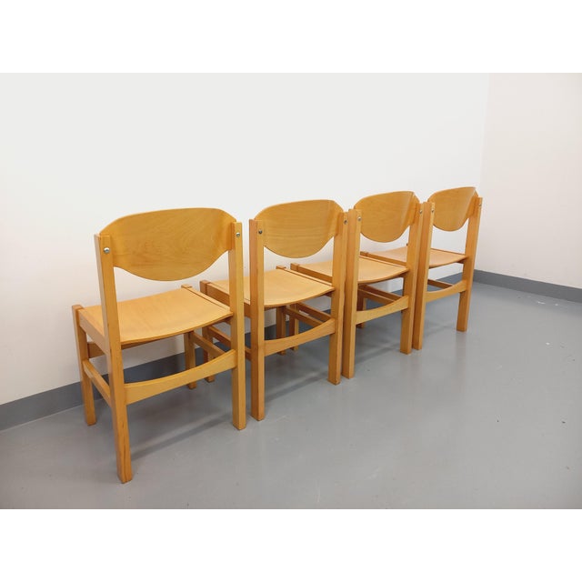 Minimalist Beechwood Chairs, 1980s, Set of 4 For Sale - Image 6 of 18