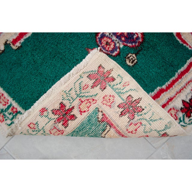 Vintage Hand-Knotted Turkish Prayer Rug Ultra Soft Organic Wool Rug Oriental Rug- 2'9 X 3'7" For Sale - Image 9 of 10