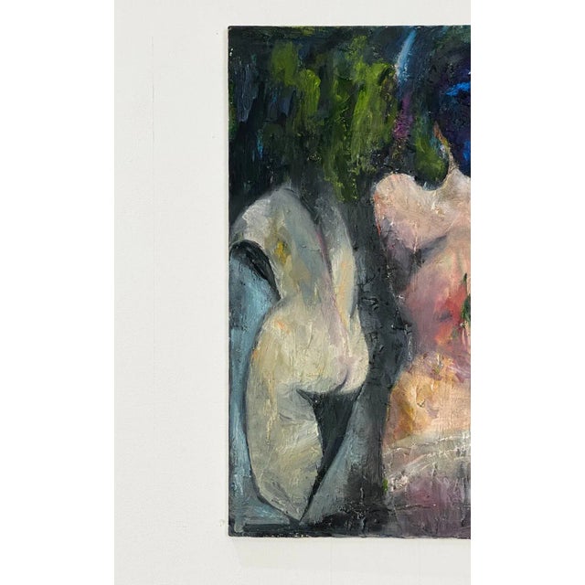 A Mid Century Figurative oil on canvas of 2 woman, Harry Krell.