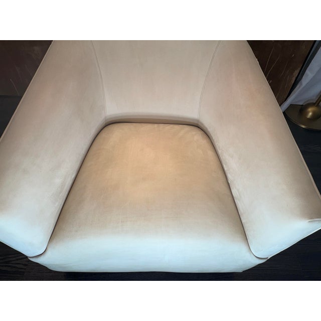 Rh 1950s Italian Shelter Arm Leather Chair | Classic Depth | Italian Veneto | Ivory For Sale - Image 11 of 18