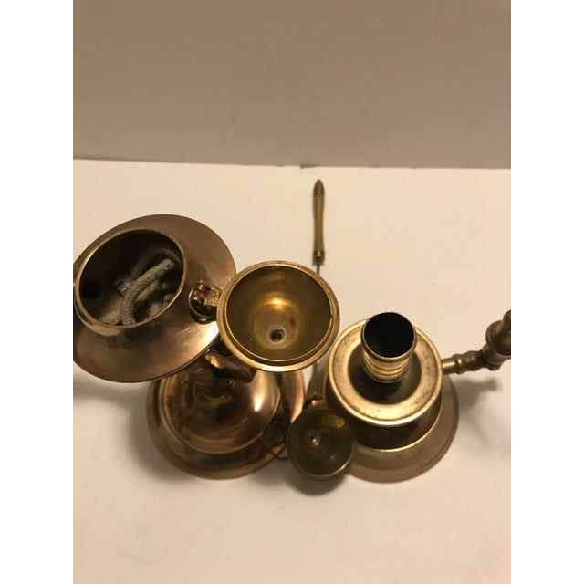 Metal Late 20th Century Vintage Ornate Brass Lighting Fixtures- Set of 3 For Sale - Image 7 of 12