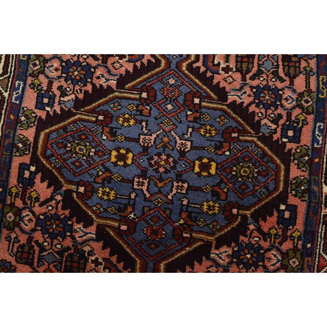 Textile Hamedan Runner 2’8” X 9’6” Pink Wool Vintage Tribal Hand-Knotted Rug For Sale - Image 7 of 13