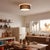 Contemporary Stretch Flush Mount 18" D - Modern Ceiling Light, Black Linen Shade, Satin Nickel Body, Dimmable, Bulb Included For Sale - Image 3 of 6