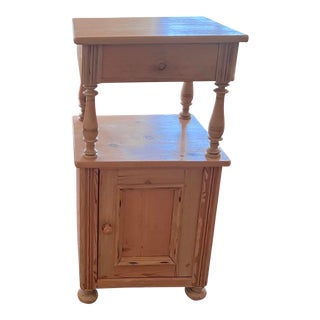 Late 19th Century Antique German Pine Nightstand For Sale