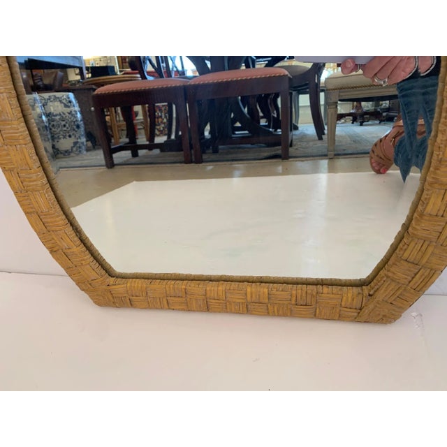 Organic Modern Rattan & Bamboo Wall Mirror Chairish