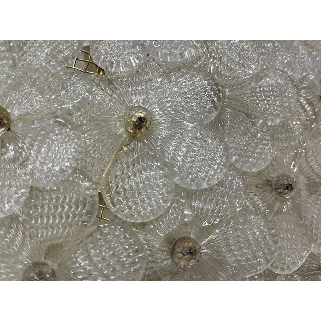 Large Murano Glass Flower Flush Mount attributed to Seguso, Italy, 1960s For Sale - Image 11 of 14