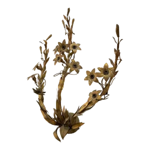 1940's XL French Regency Gold Dore 11 Light Floral Form Wall Sconce by Maison Jansen