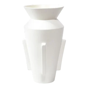 Late 20th Century Modernist Tall Urn Form White Ceramic Vase