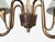 1950s Swedish Modern, Five Arm Chandelier, Patinated Brass For Sale - Image 9 of 13