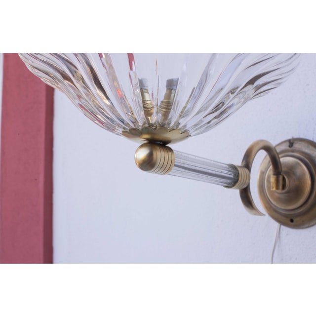 Set of 2 Wall Light Sconces by Barovier & Toso Glass Murano, Italy, 1950 For Sale - Image 11 of 13