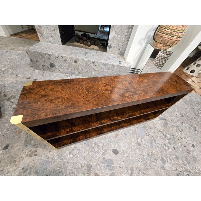 Mid 20th Century Beautiful Burl and Golden Brass Sideboard by Century Furniture, Attributed For Sale - Image 13 of 16