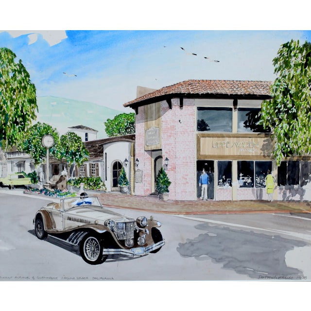 1970s Vintage Patrick Kelly Car in Laguna Beach Signed Lithograph For Sale - Image 4 of 5