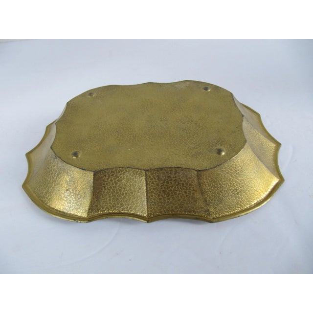 Vintage Ornate Gold Serving Dish With Scroll Design For Sale - Image 4 of 5