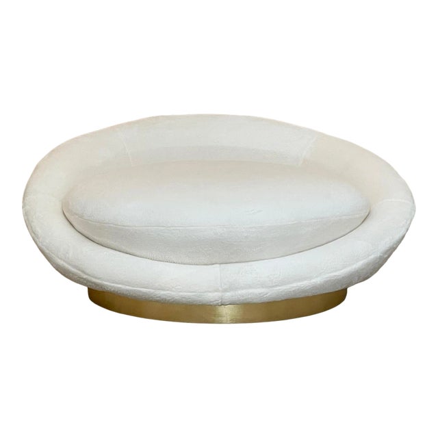 1970s Modern White Satellite Lounge Chair Attributed to Milo Baughman For Sale