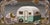 Glamping by Shawn Sullivan | Oil on panel with painted sides Painting of a vintage trailer and a bird. For Sale