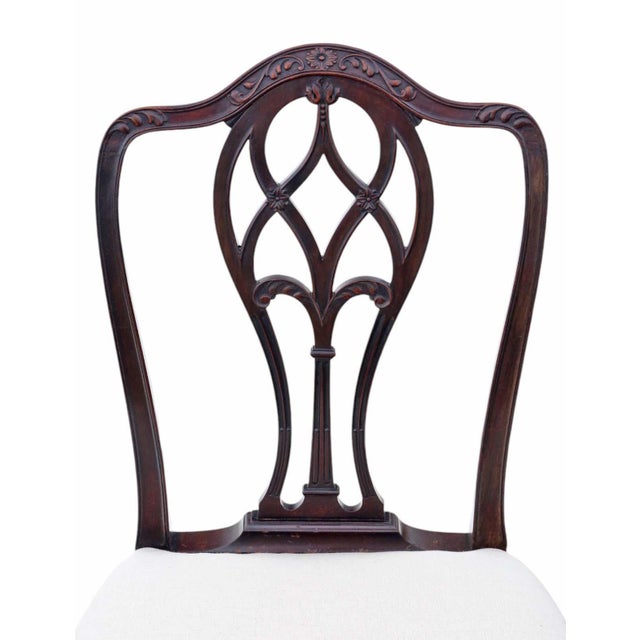 Brown Antique Mahogany Dining Chairs, 1900s, Set of 12 For Sale - Image 8 of 11