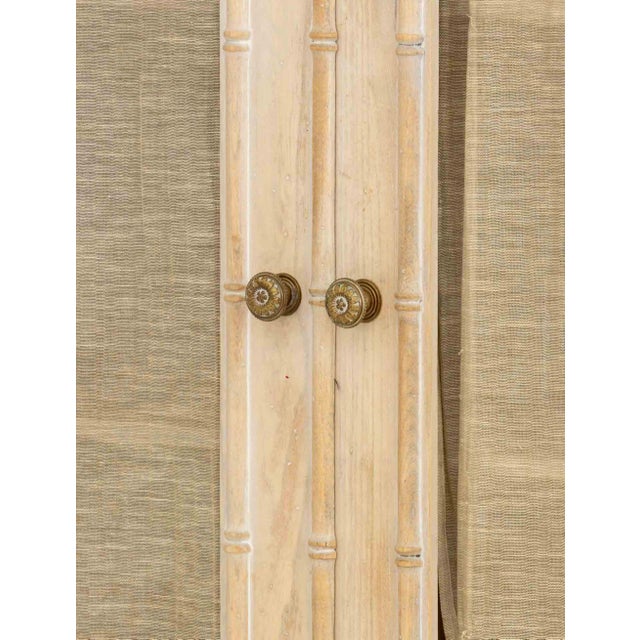 Vintage Distressed Faux Bamboo Armoire For Sale In New York - Image 6 of 9