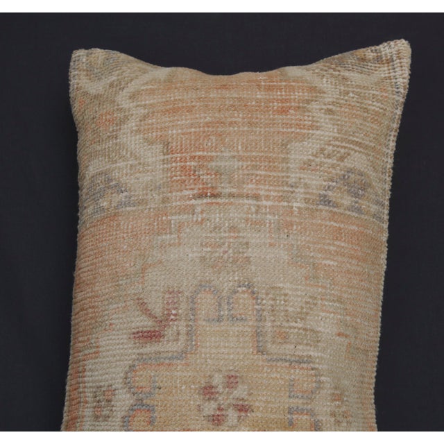 Handmade Muted Tones Rug Lumbar Pillow Cover -15'' X 35'' For Sale In Tampa - Image 6 of 11
