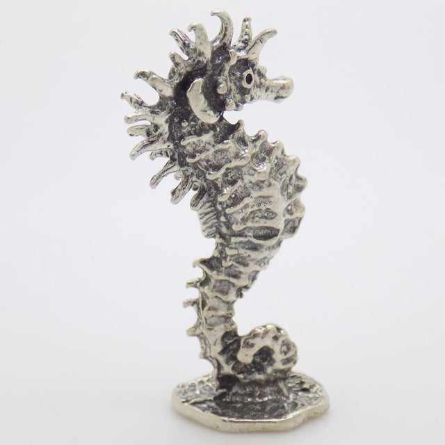 Vintage Italian Handmade Silver Seahorse Miniature, 1970s For Sale - Image 3 of 11