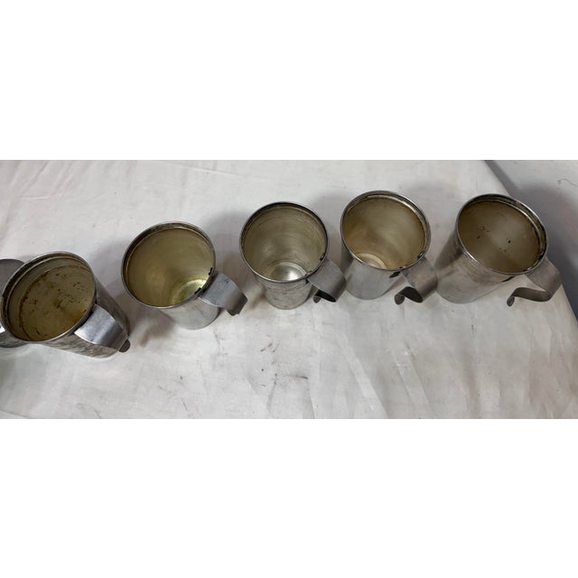 5 Vintage Landers Frary & Clark Universal Silver Plated Travel Nesting Camp Cups For Sale In New York - Image 6 of 12