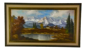 Classic European Alpine Landscape -Oil on Canvas
