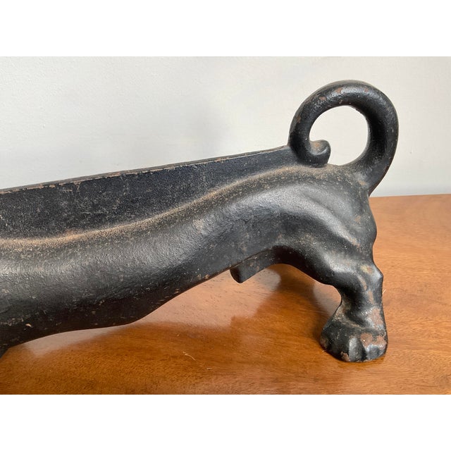 Black Large Vintage Cast Iron Dachshund Boot Scraper For Sale - Image 8 of 13