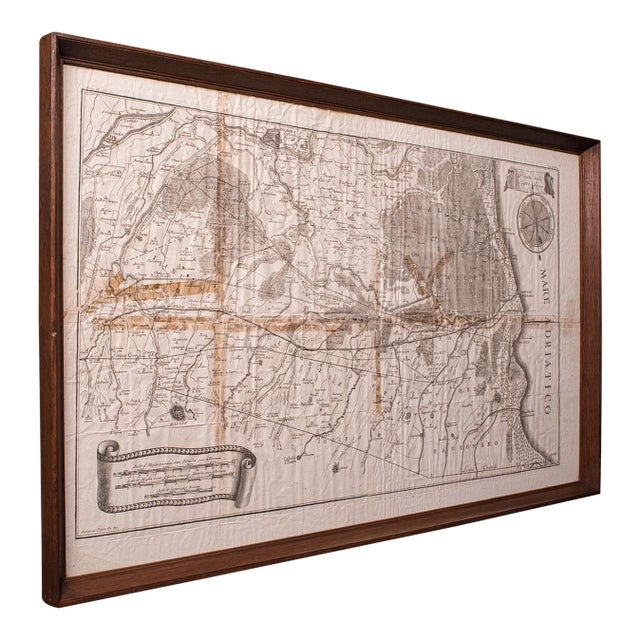 Antique Italian Region Map, Framed Cartography, 18th Century, Emilia Romagna For Sale