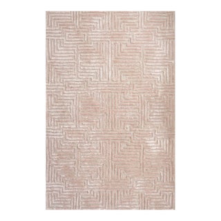 Knossos Hand-Tufted Maze Rug, Peony Pink, 4x6 For Sale