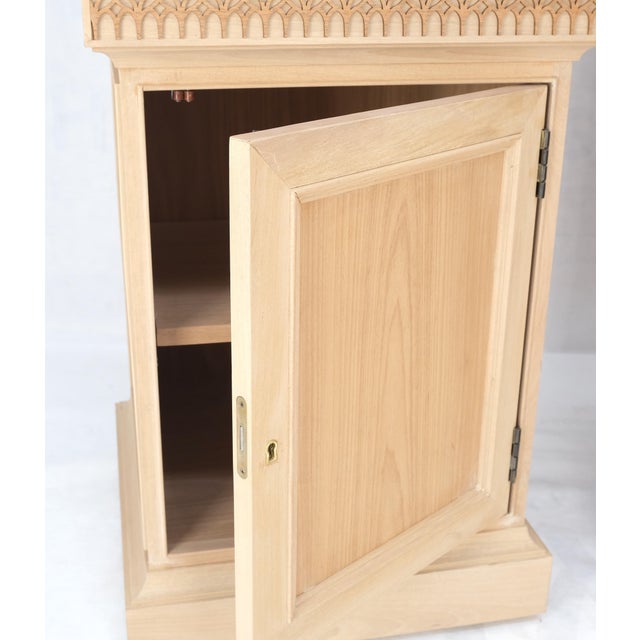 Baker Furniture Company Pair New Unfinished Baker Obelisk Shape Double Sided 360 Degree Walnut Bookcases For Sale - Image 4 of 18