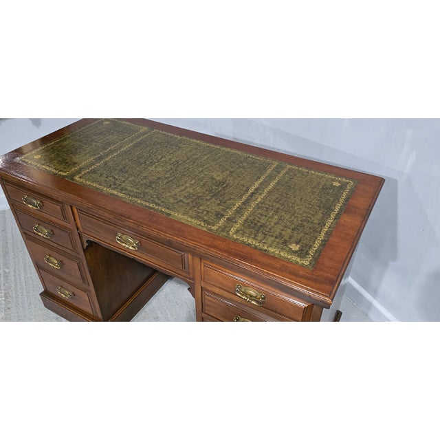 Brown Antique Mahogany Desk, 1880s For Sale - Image 8 of 10