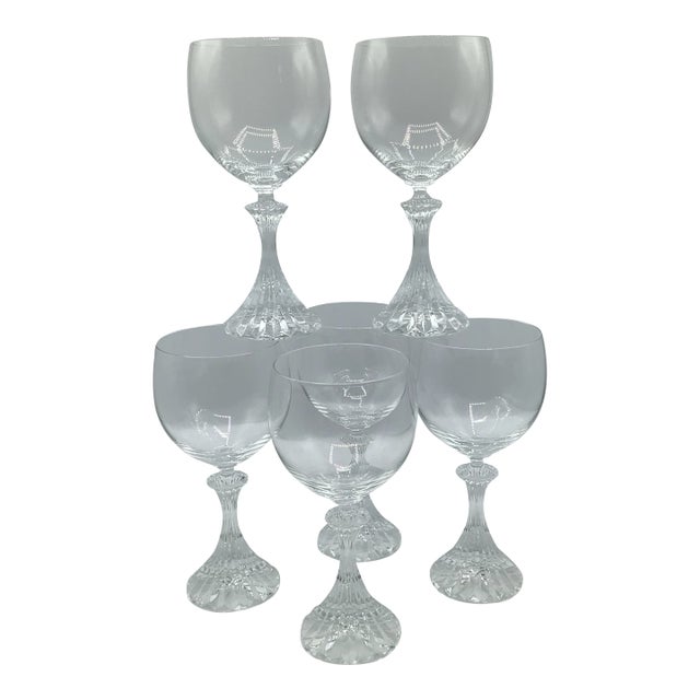 Vintage Mikasa Ritz Crystal Water Goblets-Set of 6 For Sale