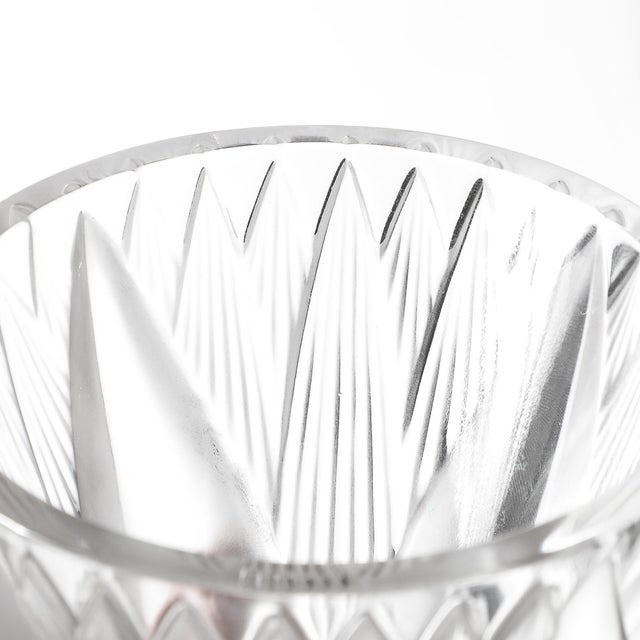 Mid-Century Modernist Frosted Crystal Thebes Vase Signed Lalique For Sale - Image 13 of 14