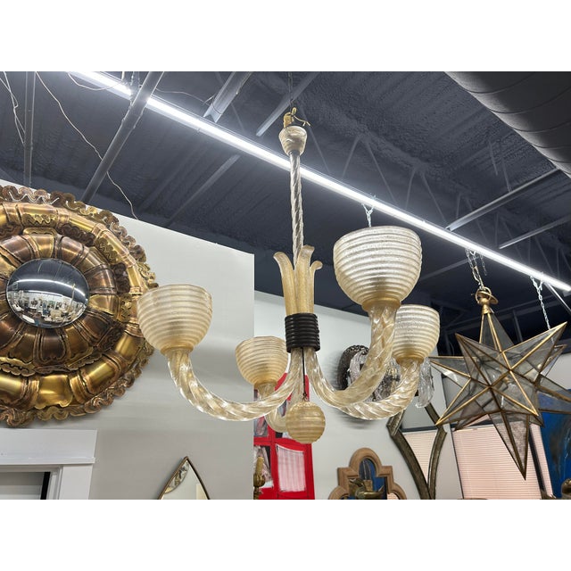 1940s Murano Glass Chandelier Attributed to Barovier For Sale - Image 11 of 11