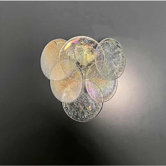 Grit Iridescent Murano Glass Sconces from Vistosi, 1990s, Set of 2 For Sale - Image 4 of 14