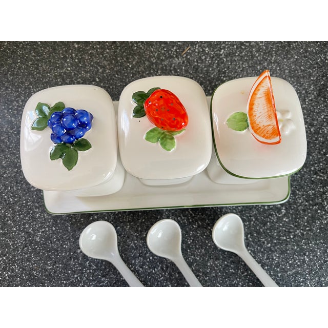 American Marmalade Tray With Decorative Fruit Tops For Sale - Image 3 of 7