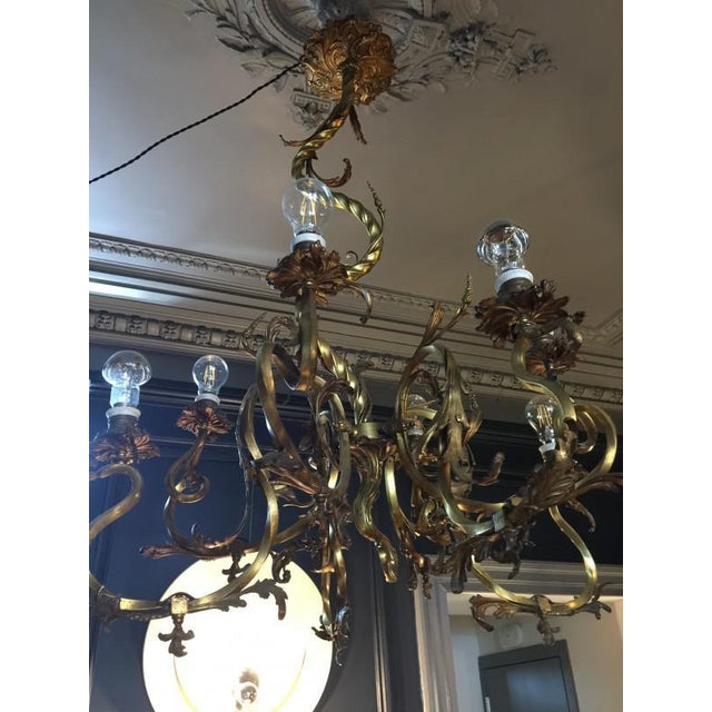 Louis XV Bronze Chandelier, 1870s For Sale - Image 4 of 16