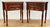 Elegant pair of Spanish nightstands crafted from solid oak. Richly carved with scrolling foliate motifs across the frieze,...