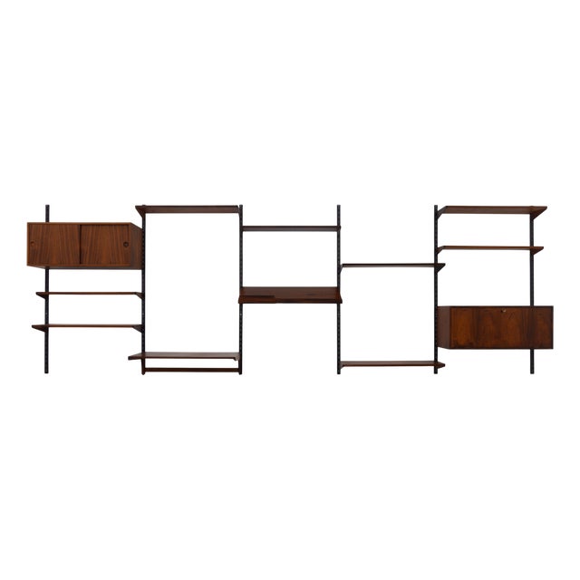 Danish Rosewood 5-Bay Modular Wall Unit by Kai Kristiansen for FM, 1960s For Sale